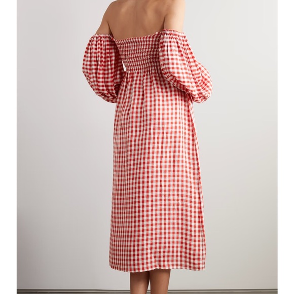 Sleeper Atlanta Midi Dress Red Gingham Size S - Picture 3 of 7
